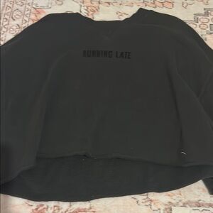 Aerie black crew neck cropped hoodie. Never worn. Size small